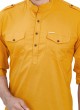 Cotton Short Kurta In Mustrad Yellow Color